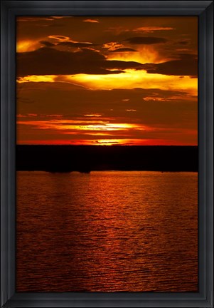Framed Sunset over Chobe River from Sedudu Bar,Kasane, Botswana, Africa Print
