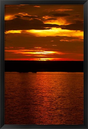 Framed Sunset over Chobe River from Sedudu Bar,Kasane, Botswana, Africa Print