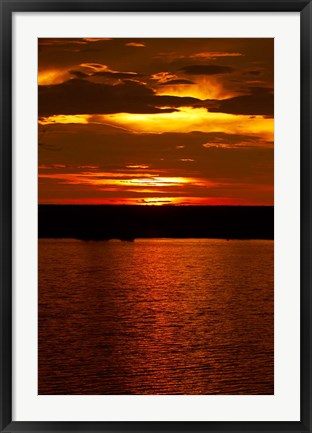 Framed Sunset over Chobe River from Sedudu Bar,Kasane, Botswana, Africa Print