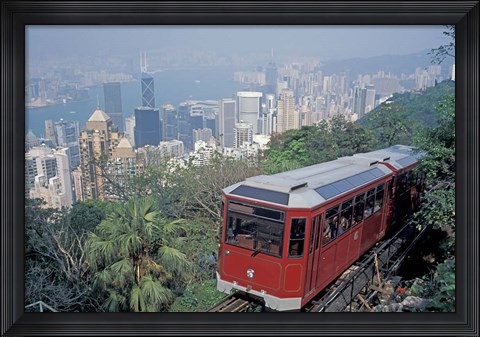 Framed Peak Tram, Victoria Peak, Hong Kong, China Print