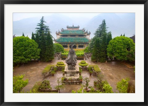 Framed Sunset View of Qu Yuan Temple, Yangtze River, China Print
