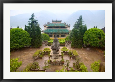 Framed Sunset View of Qu Yuan Temple, Yangtze River, China Print