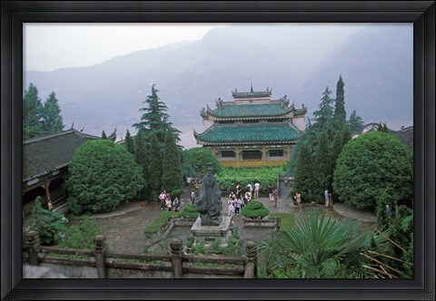 Framed Temple of Quyuan, Three Gorges, Yangtze River, China Print