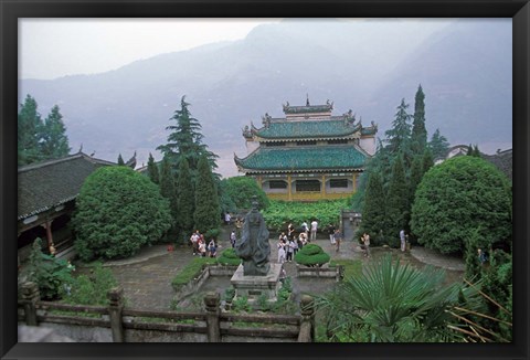 Framed Temple of Quyuan, Three Gorges, Yangtze River, China Print