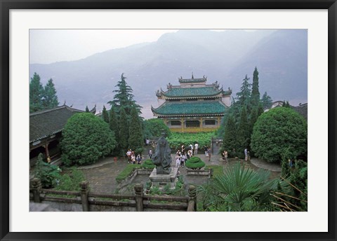 Framed Temple of Quyuan, Three Gorges, Yangtze River, China Print
