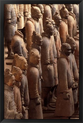 Framed Terra Cotta Warriors at Emperor Qin Shihuangdi&#39;s Tomb, China Print