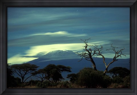 Framed Summit of Mount Kilimanjaro, Amboseli National Park, Kenya Print