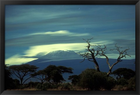 Framed Summit of Mount Kilimanjaro, Amboseli National Park, Kenya Print