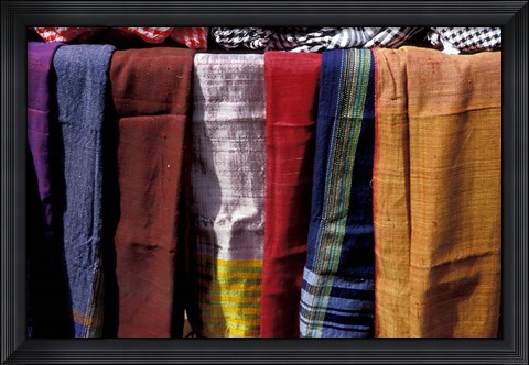 Framed Textiles For Sale in Khan al-Khalili Bazaar, Cairo, Egypt Print