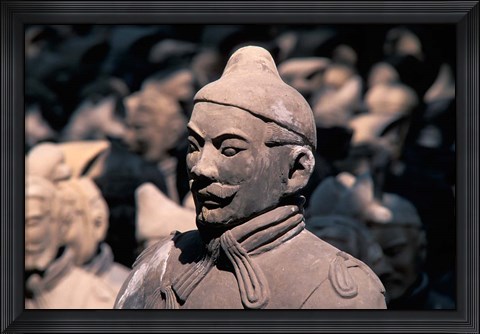 Framed Terra Cotta Warriors at Emperor Qin Shihuangdi&#39;s Tomb, China Print