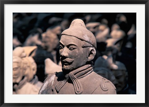 Framed Terra Cotta Warriors at Emperor Qin Shihuangdi&#39;s Tomb, China Print