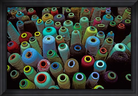 Framed Spools of Yarn, China Print