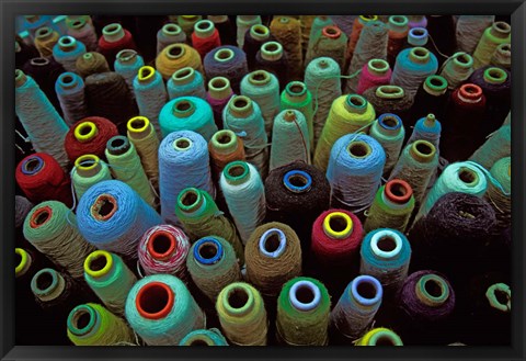 Framed Spools of Yarn, China Print