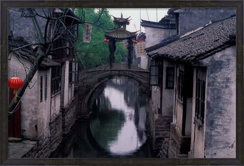 Framed Stone Arch Bridge Over Grand Canal in Ancient Watertown, China Print
