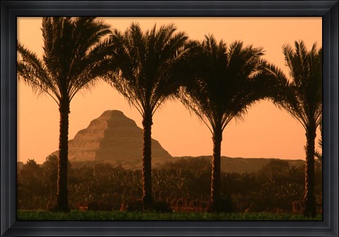 Framed Step Pyramid, Djoser, Old Kingdom, Sakkarra, Egypt Print