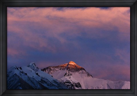 Framed Sunset on Mt. Everest, Tibet, China Print