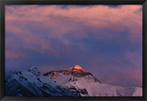 Framed Sunset on Mt. Everest, Tibet, China Print