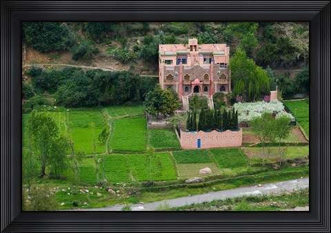 Framed Village of Aghbalou, Ourika Valley, Marrakech, Morocco Print