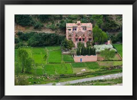 Framed Village of Aghbalou, Ourika Valley, Marrakech, Morocco Print