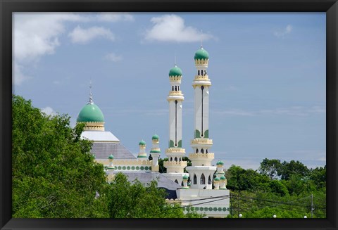 Framed Water Village Mosque, Bandar Seri Begawan, Darussalam, Brunei, Borneo Print