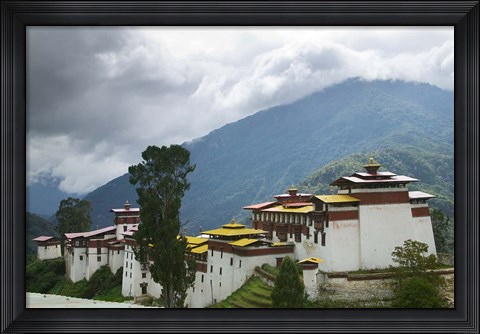 Framed Trongsa Dzong in the Mountain, Bhutan Print