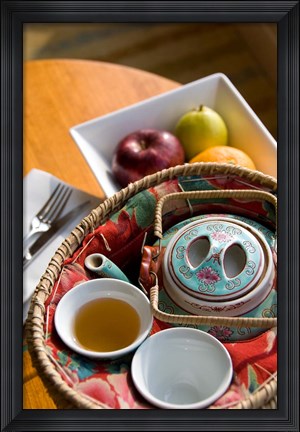 Framed Traditional Chinese teapot and cup, Hong Kong, China Print