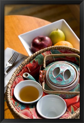 Framed Traditional Chinese teapot and cup, Hong Kong, China Print