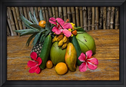 Framed Tropical Fruit on Praslin Island, Seychelles Print