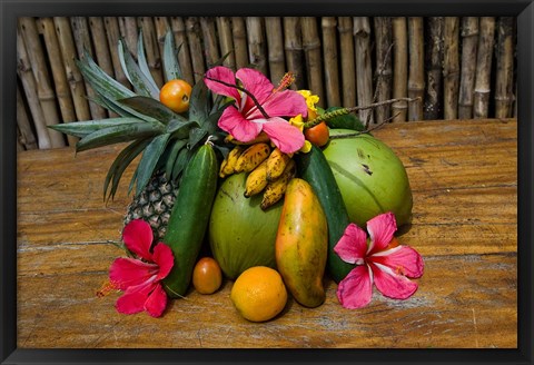 Framed Tropical Fruit on Praslin Island, Seychelles Print