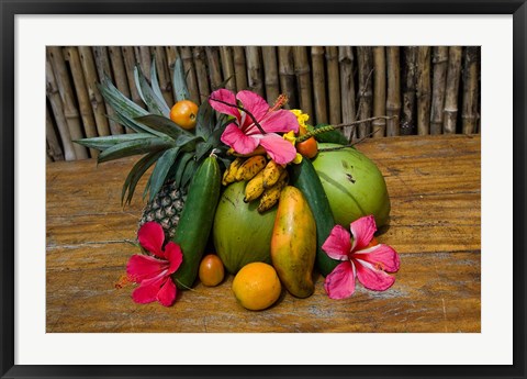 Framed Tropical Fruit on Praslin Island, Seychelles Print