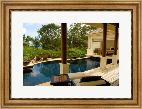 Framed Villa at Banyan Tree Resort on Mahe Island, Seychelles Print