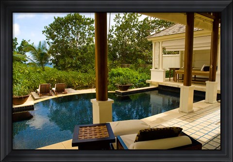 Framed Villa at Banyan Tree Resort on Mahe Island, Seychelles Print