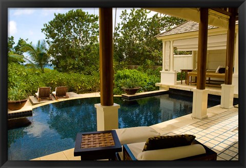 Framed Villa at Banyan Tree Resort on Mahe Island, Seychelles Print