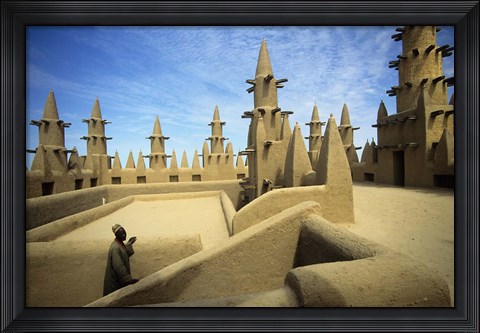 Framed West African Man at Mosque, Mali, West Africa Print