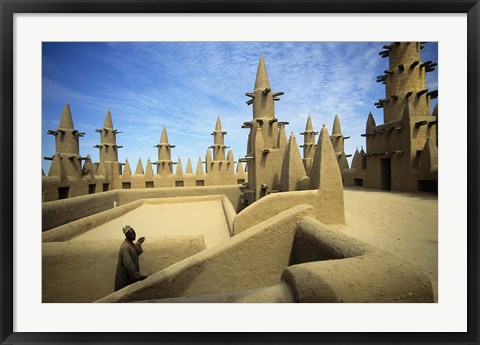 Framed West African Man at Mosque, Mali, West Africa Print