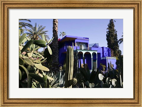 Framed Villa Exterior, Jardin Majorelle and Museum of Islamic Art, Marrakech, Morocco Print
