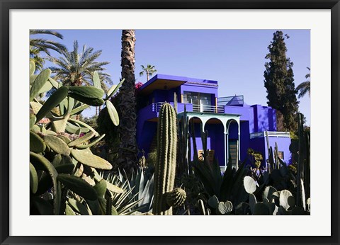 Framed Villa Exterior, Jardin Majorelle and Museum of Islamic Art, Marrakech, Morocco Print