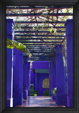 Framed Villa Courtyard, Marrakech, Morocco Print