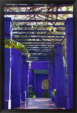 Framed Villa Courtyard, Marrakech, Morocco Print