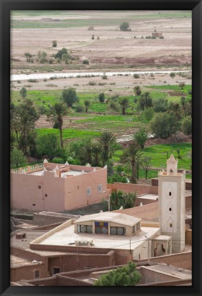 Framed Village in Late Afternoon, Amerzgane, South of the High Atlas, Morocco Print