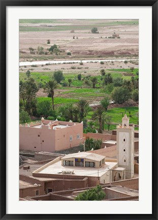 Framed Village in Late Afternoon, Amerzgane, South of the High Atlas, Morocco Print