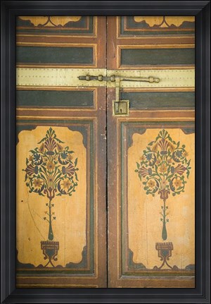 Framed Woodwork Detail, House of the Grand Vizier, Palais de la Bahia, Marrakech, Morocco Print