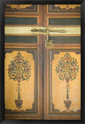 Framed Woodwork Detail, House of the Grand Vizier, Palais de la Bahia, Marrakech, Morocco Print