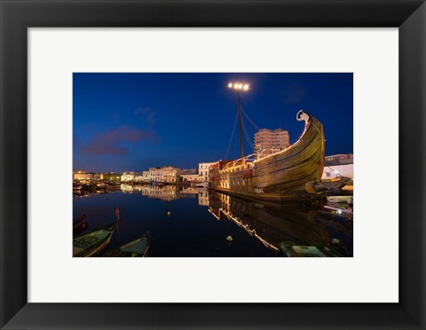 Framed Tunisia, Bizerte, Old Port, floating restaurant Print
