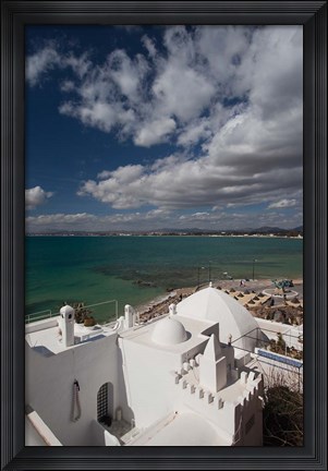 Framed Tunisia, Cap Bon, Gulf of Hammamet from the Kasbah Print