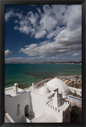 Framed Tunisia, Cap Bon, Gulf of Hammamet from the Kasbah Print