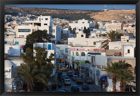 Framed Tunisia, Cap Bon, Hammamet, Avenue de la Republique Print