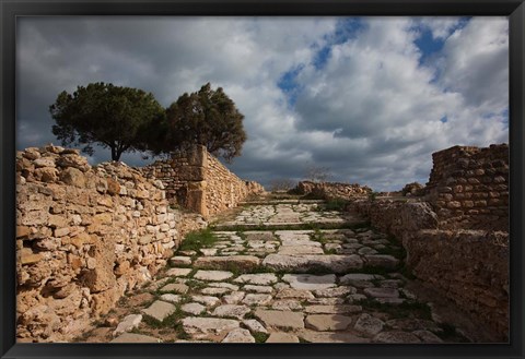 Framed Tunisia, Carthage, Roman Villas, Ancient Architecture Print