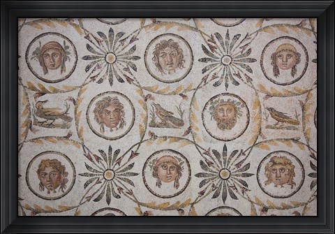 Framed Tunisia, El Jem, El Jem Museum, Roman-era mosaic Print