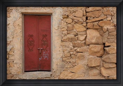 Framed Tunisia, Ksour Area, Ezzahra, village doorway Print